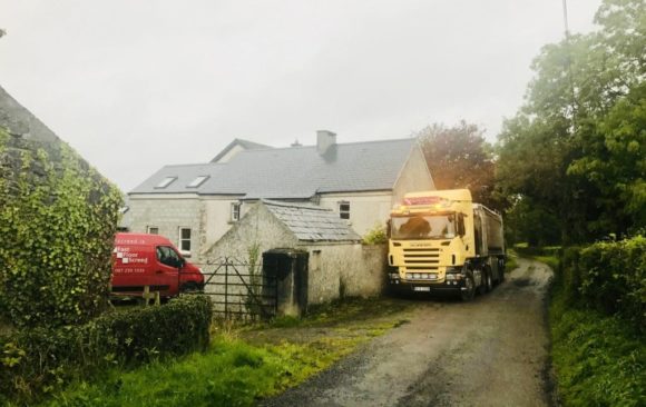 Mobile Screed Factory in Co Kilkenny _Fast floor Screed Alpha Hemihydrate screed in house built circa 1850