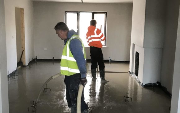 Castleoaks_JC Brenco_alpha hemihydrate over UFH_Fast Floor with Mobile Screed Factory