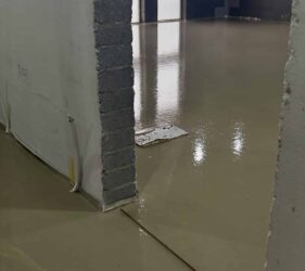 Mobile Screed Factory | 3500m2 Alpha Screed delivered to apartment block | by one Fast Floor Screed Ltd crew
